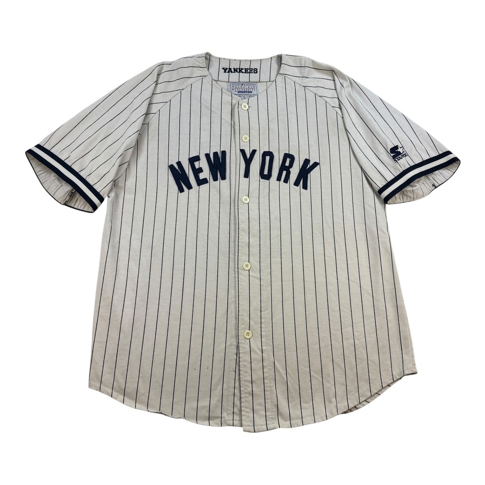 Vintage New York Yankees Jersey Mens Large MLB Baseball Derek Jeter Starter 90s